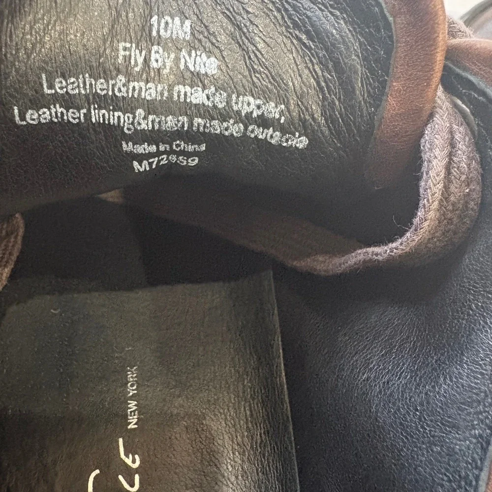Kenneth Cole Fly By Nite Mens Brown Leather Canvas Sneakers M72859 Size 10M